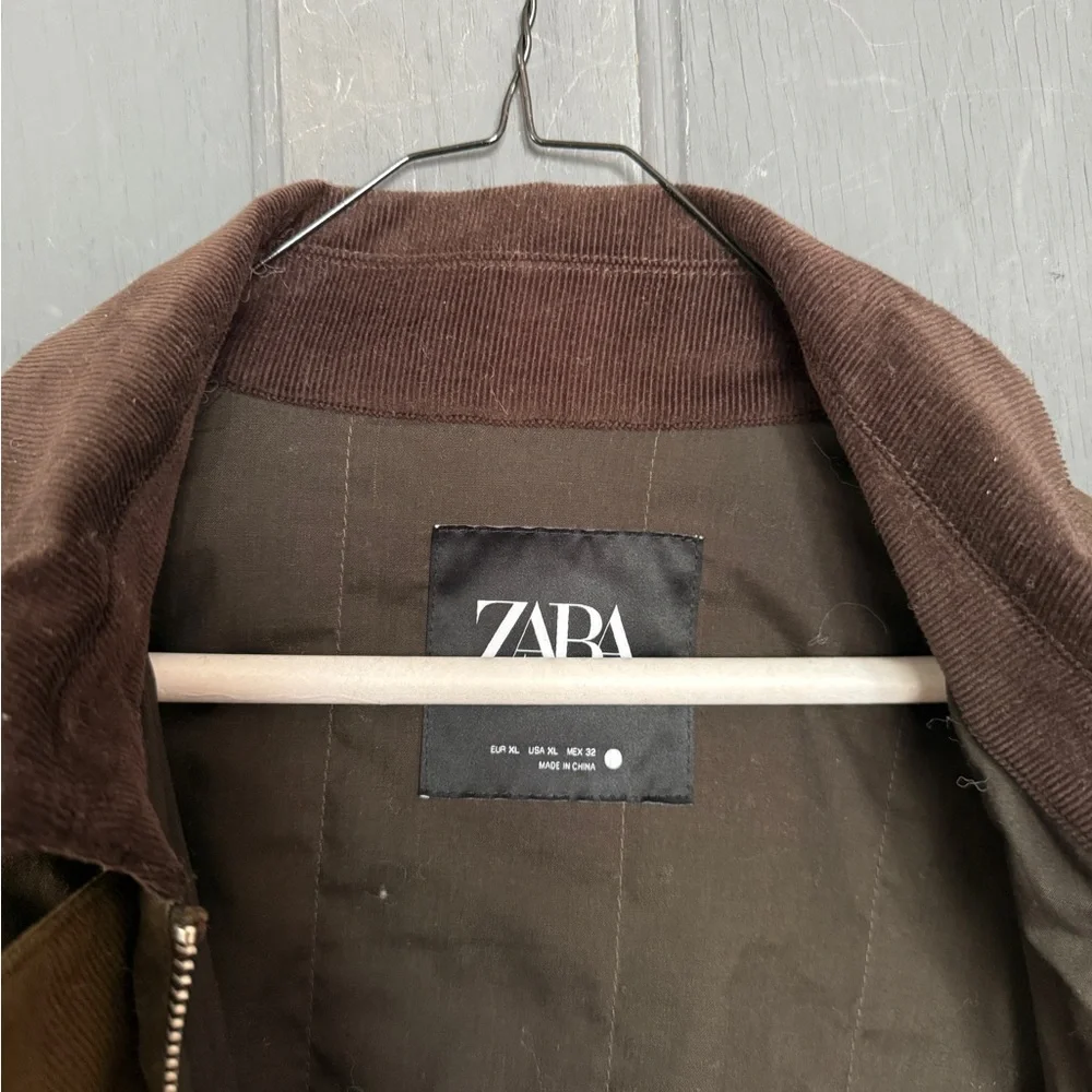 ZARA Corduroy Collar Waxed Women’s Jacket ZW Collection - Picture 6 of 6